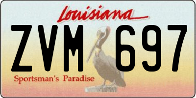 LA license plate ZVM697