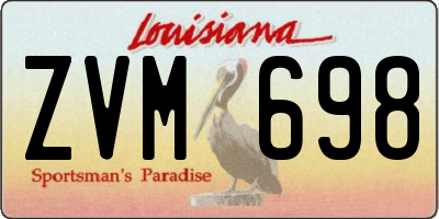 LA license plate ZVM698