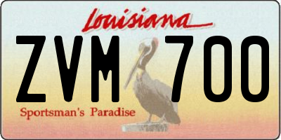 LA license plate ZVM700