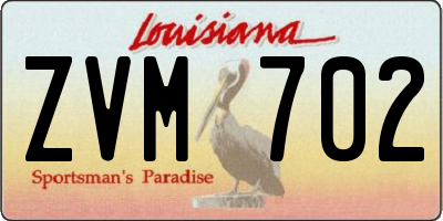 LA license plate ZVM702