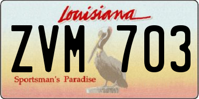 LA license plate ZVM703