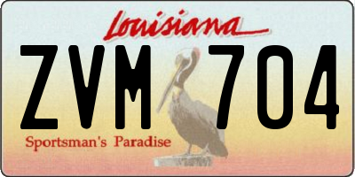 LA license plate ZVM704