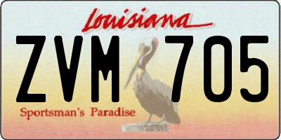 LA license plate ZVM705