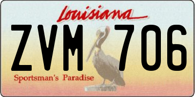 LA license plate ZVM706