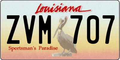 LA license plate ZVM707