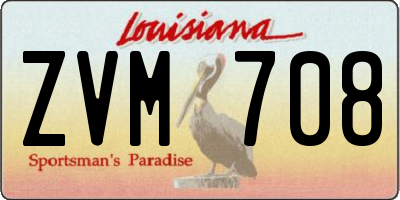 LA license plate ZVM708