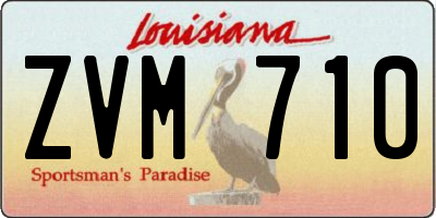 LA license plate ZVM710