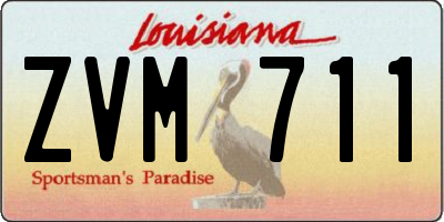 LA license plate ZVM711