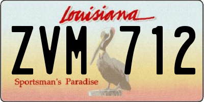 LA license plate ZVM712