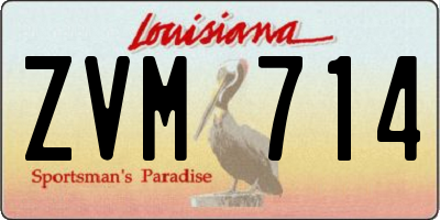 LA license plate ZVM714