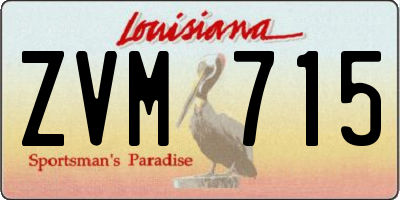 LA license plate ZVM715