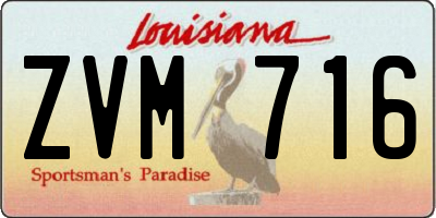 LA license plate ZVM716