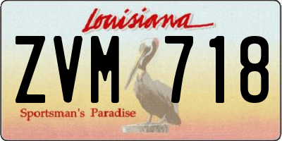 LA license plate ZVM718