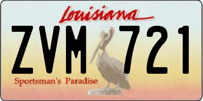 LA license plate ZVM721