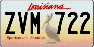 LA license plate ZVM722