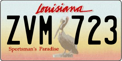 LA license plate ZVM723