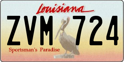 LA license plate ZVM724