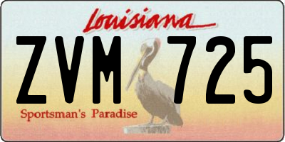 LA license plate ZVM725