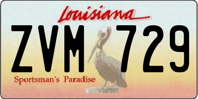 LA license plate ZVM729