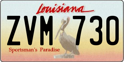 LA license plate ZVM730