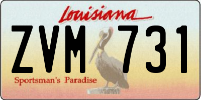 LA license plate ZVM731