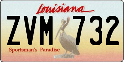 LA license plate ZVM732