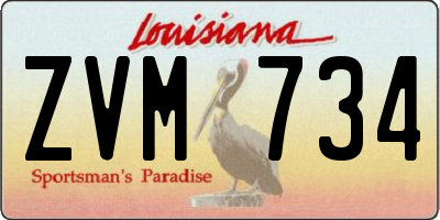 LA license plate ZVM734