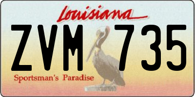 LA license plate ZVM735