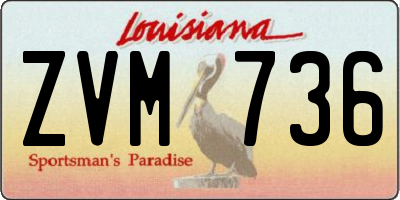 LA license plate ZVM736