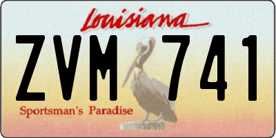 LA license plate ZVM741