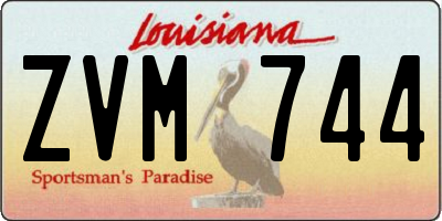 LA license plate ZVM744