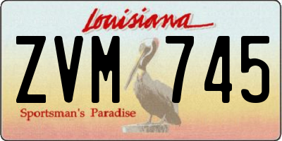 LA license plate ZVM745