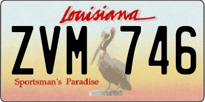 LA license plate ZVM746