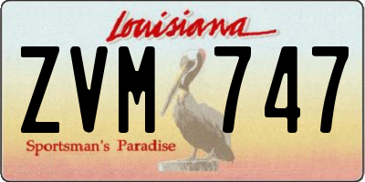 LA license plate ZVM747