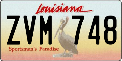 LA license plate ZVM748