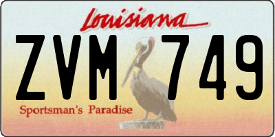 LA license plate ZVM749