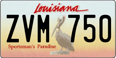 LA license plate ZVM750