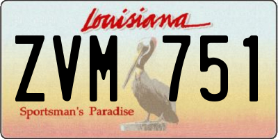 LA license plate ZVM751