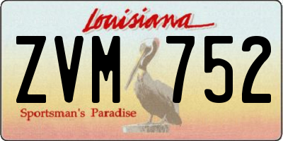LA license plate ZVM752