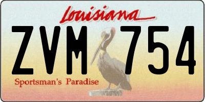 LA license plate ZVM754