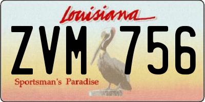 LA license plate ZVM756