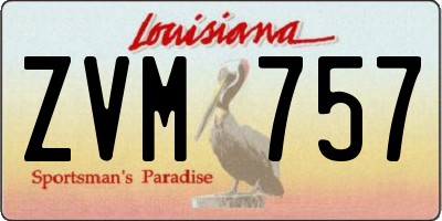 LA license plate ZVM757