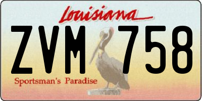 LA license plate ZVM758