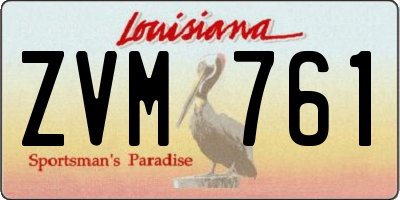LA license plate ZVM761