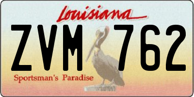 LA license plate ZVM762