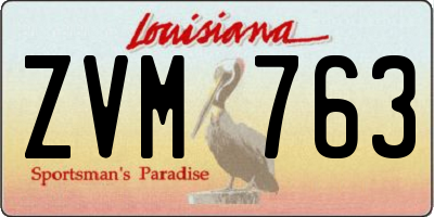 LA license plate ZVM763