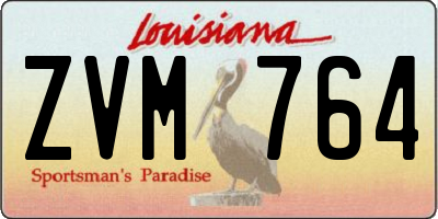 LA license plate ZVM764