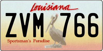 LA license plate ZVM766