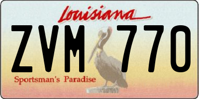 LA license plate ZVM770