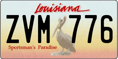 LA license plate ZVM776